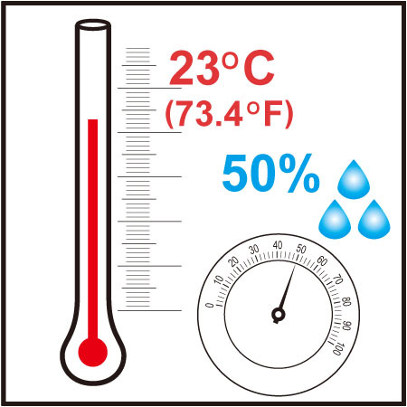 Ideal storage conditions: 23°C(73.4°F), 50% relative humidity