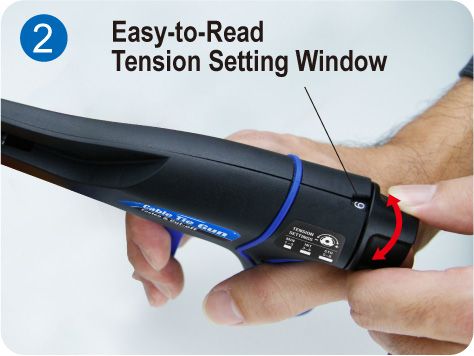2. Adjust tension settings by rotating the tension control knob.