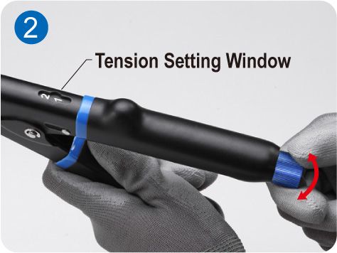 2. Adjust tension settings by rotating the tension control knob clockwise and vice versa.