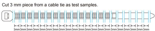 Abraçadeiras Detectáveis de Metal - Amostra de Teste de 3mm