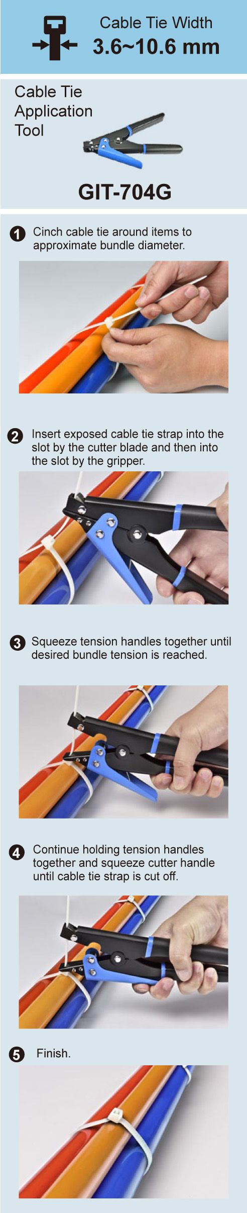 Operating Instructions of Plastic Cable Ties with GIT-704G