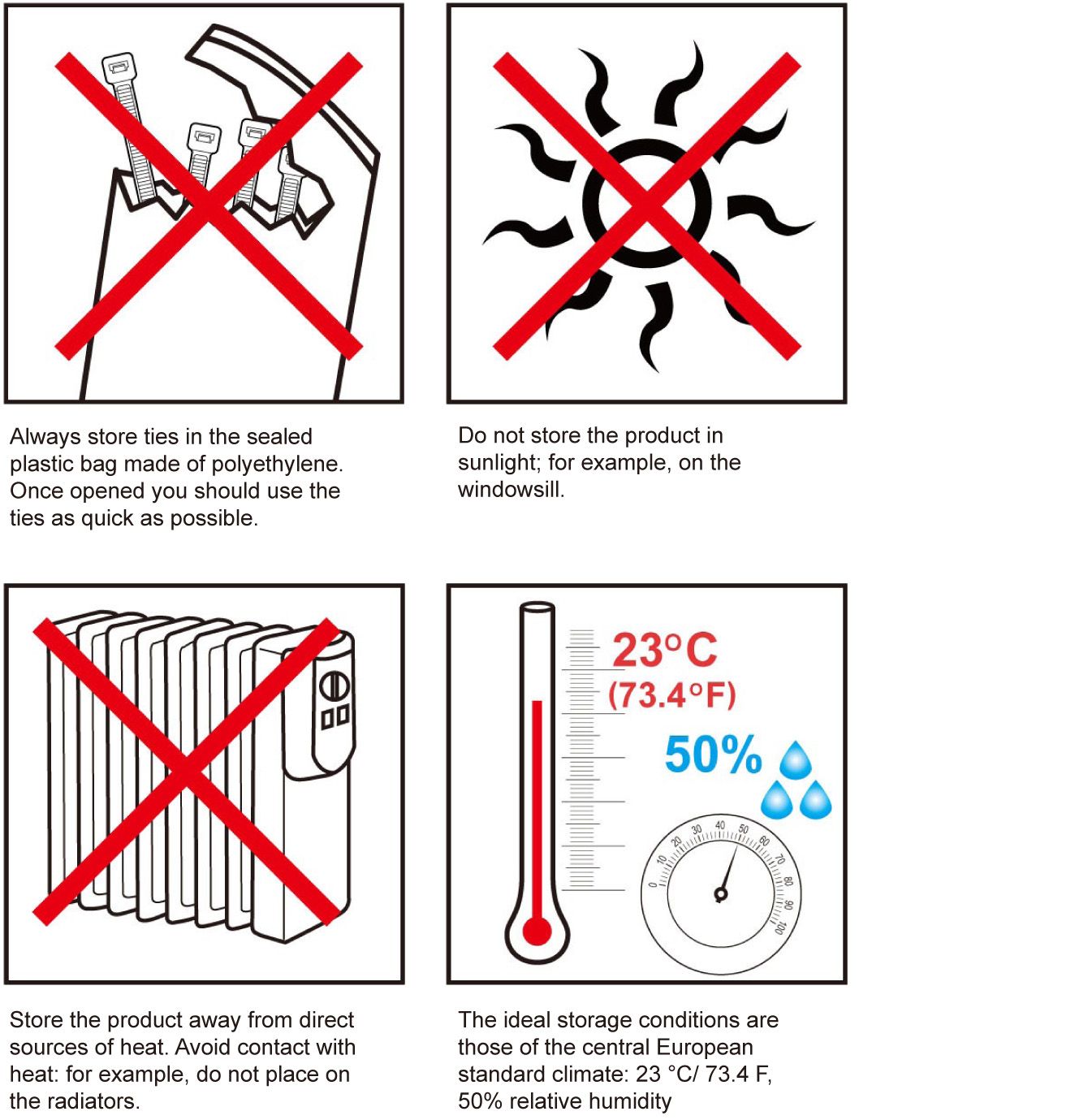 Condiciones óptimas de almacenamiento de las bridas para cables en clima frío