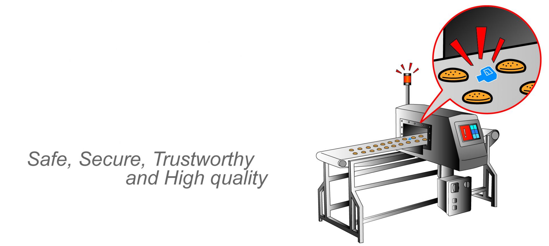 Illustration zur Funktionsweise des Metalldetektortests