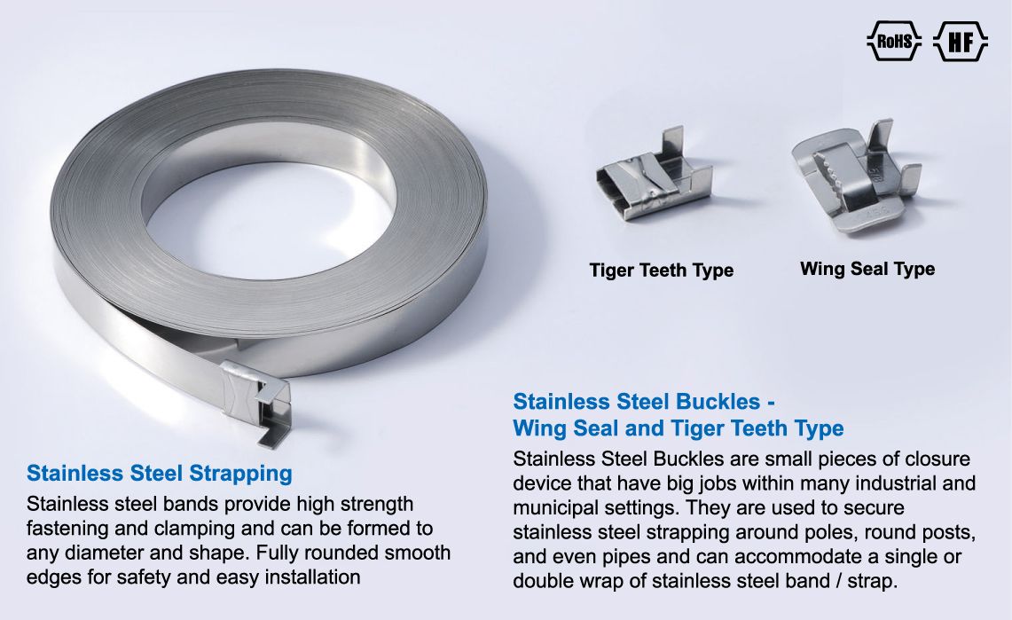 Bandes et boucles en acier inoxydable