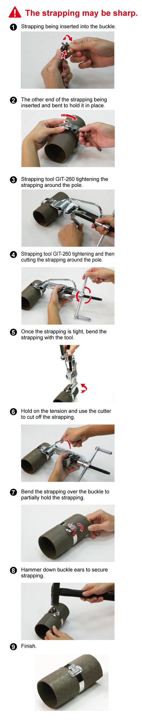 Istruzioni per l'uso - Fasce e fibbie in acciaio inossidabile