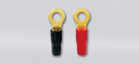 镀金无绝缘圆型端子(焊接), 适用线径0.5-1.5 mm², 适用螺丝尺寸M3 - 镀金无绝缘圆型端子(焊接)