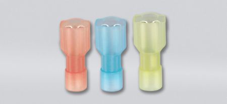 尼龍全絕緣平揷式(雙凸)母端連接器(易進式), 適用線徑 0.5-1.5 mm² - 尼龍全絕緣平揷式(雙凸)母端連接器(易進式)