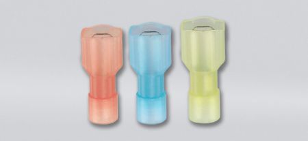 尼龍全絕緣平揷式(雙凸)公端連接器(易進式), 適用線徑 0.5-1.5 mm² - 尼龍全絕緣平揷式(雙凸)公端連接器(易進式)