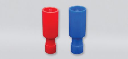 尼龙全绝缘子弹型公端连接器(易进式铜管), 适用线径0.5-1.5 mm² - 尼龙全绝缘子弹型公端连接器(易进式铜管)
