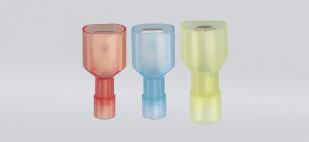 尼龍全絕緣平揷式公端連接器(易進式銅管), 適用線徑 0.5-1.5 mm² - 尼龍全絕緣平揷式公端連接器(易進式銅管)