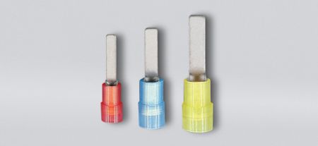尼龙绝缘刀型端子(易进式铜管), 适用线径0.5-1.5 mm² - 尼龙绝缘刀型端子(易进式铜管)
