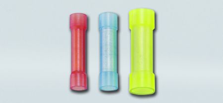 尼龙绝缘接合式中接连接器(红铜管), 适用线径0.5-1.5 mm² - 尼龙绝缘接合式中接连接器(红铜管)