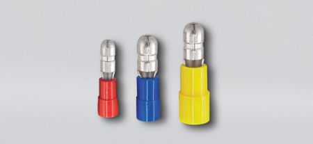 尼龙绝缘子弹型公端连接器(易进式), 适用线径0.5-1.5 mm² - 尼龙绝缘子弹型公端连接器(易进式)