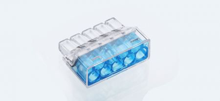 موصل سلكي دفع، سلسلة PIC33، أزرق، 5 منافذ، نطاق السلك الصلب: 0.5-4.0mm²/ 22-12 AWG، نطاق السلك المجدول: 0.5-2.5mm²/ 20-14 AWG - موصل سلكي دفع PIC33-5