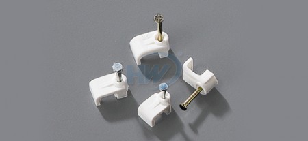 Clip per cavi, tipo piatto, chiodo singolo, 3,1 mm, chiodo ø2,0x15 mm - Clip per cavi piatti a chiodo singolo