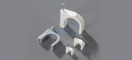 Clip per cavi, tipo rotondo, chiodo singolo, 3.5mm, chiodo ø2.0x15 mm - Clip per cavi rotondi a chiodo singolo